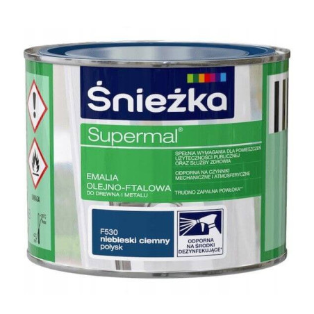 Emalia Olejno-Ftalowa Supermal Niebieski Ciemny 0,2L Połysk Śnieżka