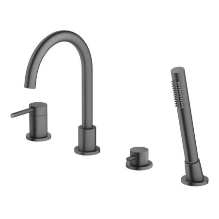 Bateria Wannowa 4-Otworowa Z Zestawem Prysznicowym Fly Gun Metal 03033BN Emporia