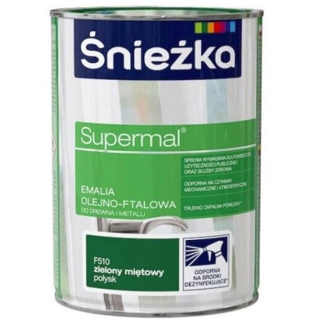 Emalia Olejno-Ftalowa Supermal Zielony Miętowy 0,2L Połysk Śnieżka
