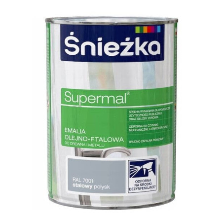 Emalia Olejno-Ftalowa Supermal Stalowy 0,4L Połysk Śnieżka