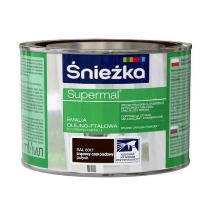 Emalia Olejno-Ftalowa Supermal Brązowy Czekoladowy 0,4L Połysk Śnieżka