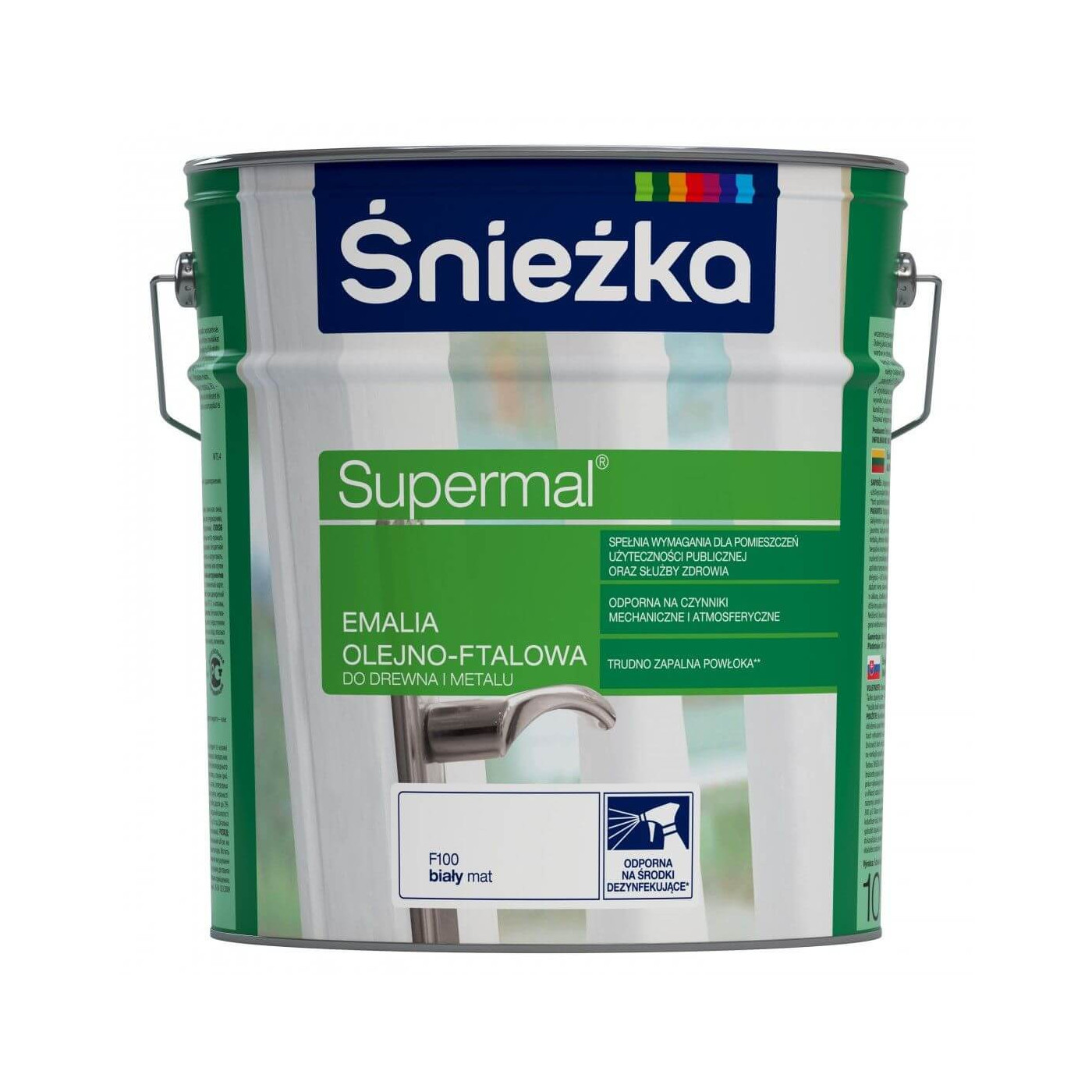 Emalia Olejno-Ftalowa Supermal Biały Mat 5L Śnieżka Emalia Olejno-Ftalowa Supermal Biały Mat 5L Śnieżka