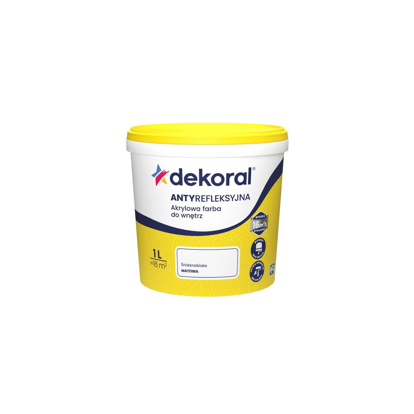 Farba Akrylowa Polinak Plus Śnieżnobiała Mat 1L Dekoral Farba Akrylowa Polinak Plus Śnieżnobiała Mat 1L Dekoral