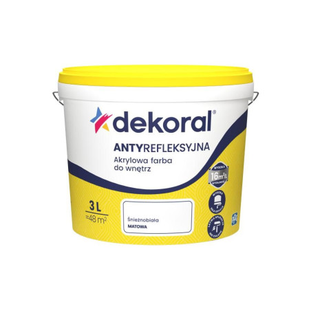 Farba Akrylowa Polinak Plus Śnieżnobiała Mat 3L Dekoral