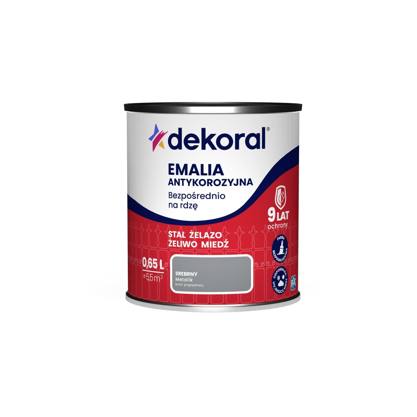 Emalia Antykorozyjna Srebrny Metaliczny 0,65L Dekoral Emalia Antykorozyjna Srebrny Metaliczny 0,65L Dekoral