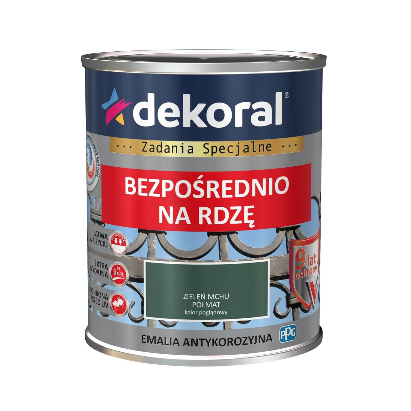 Emalia Antykorozyjna Zieleń Mchu Półmat 0,65L Dekoral Emalia Antykorozyjna Zieleń Mchu Półmat 0,65L Dekoral