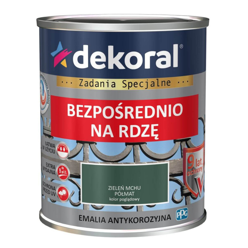 Emalia Antykorozyjna Zieleń Mchu Półmat 0,65L Dekoral Emalia Antykorozyjna Zieleń Mchu Półmat 0,65L Dekoral