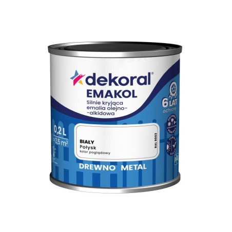 Emalia Olejno-Alkidowa Emakol Strong Biały 0,2L Dekoral