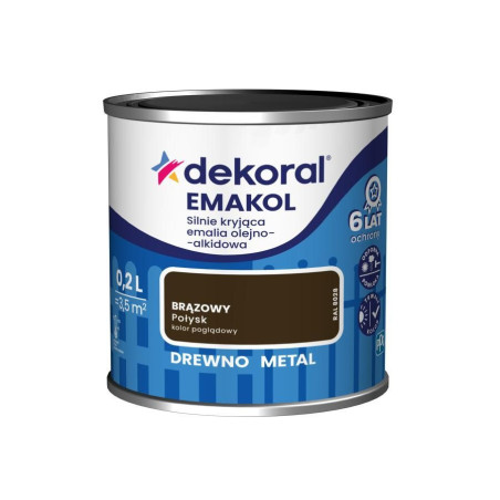 Emalia Olejno-Alkidowa Emakol Strong Brązowy 0,2L Dekoral