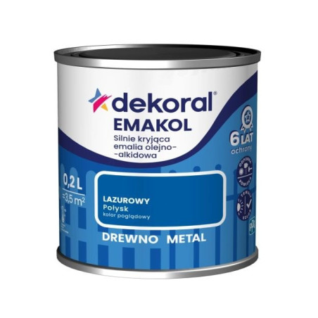 Emalia Olejno-Alkidowa Emakol Strong Lazurowy 0,2L Dekoral