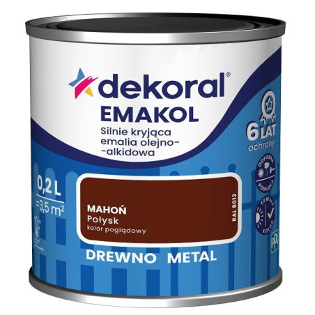 Emalia Olejno-Alkidowa Emakol Strong Mahoń 0,2L Dekoral