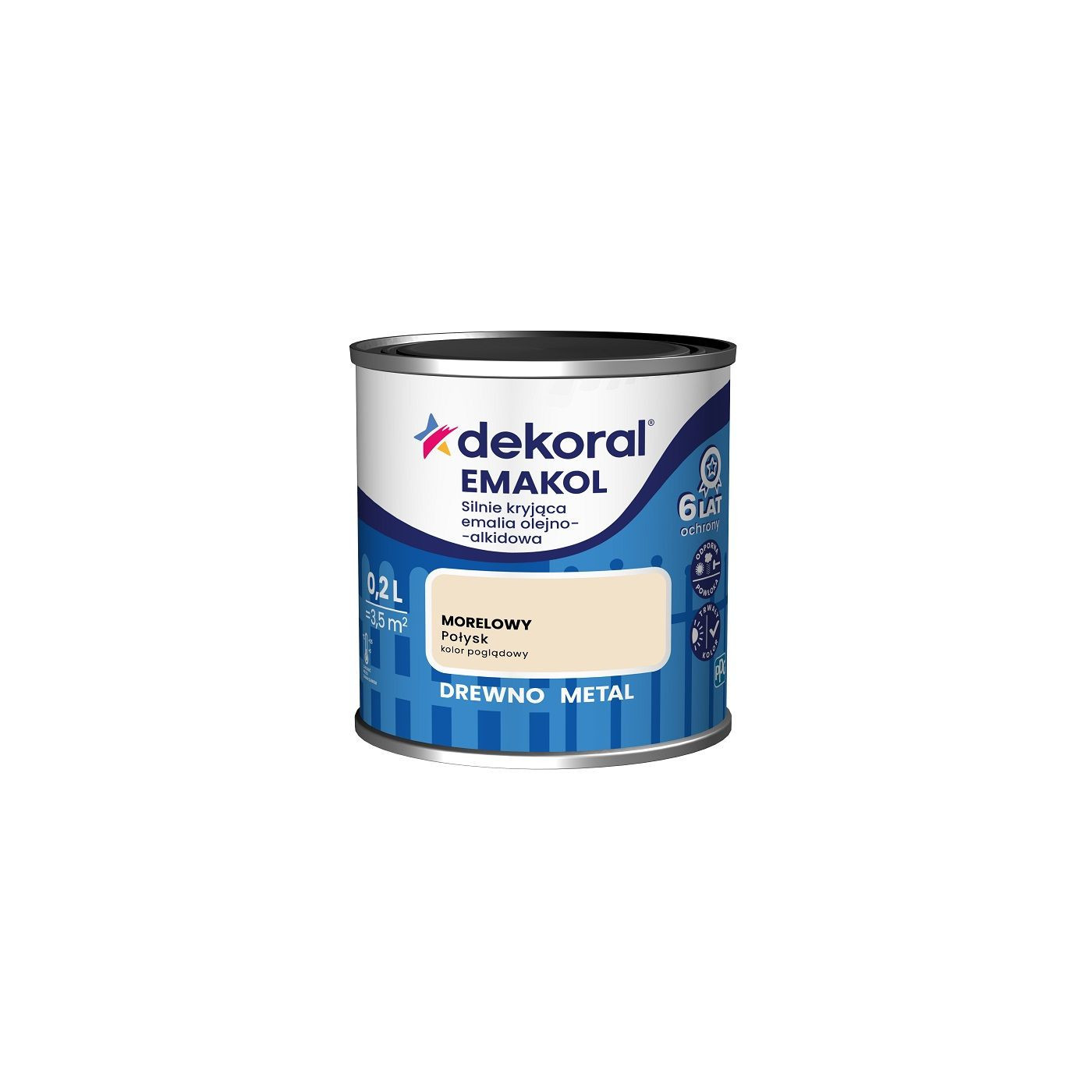 Emalia Olejno-Alkidowa Emakol Strong Morelowy 0,2L Dekoral Emalia Olejno-Alkidowa Emakol Strong Morelowy 0,2L Dekoral