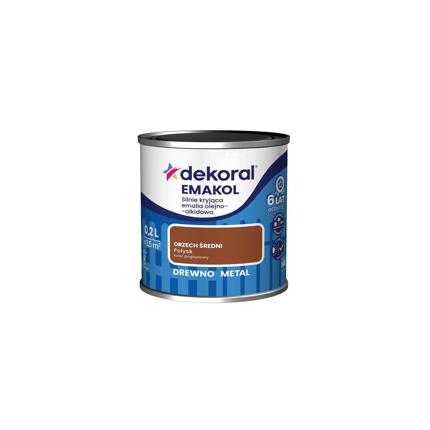Emalia Olejno-Alkidowa Emakol Strong Orzech Średni 0,2L Dekoral Emalia Olejno-Alkidowa Emakol Strong Orzech Średni 0,2L Dekoral