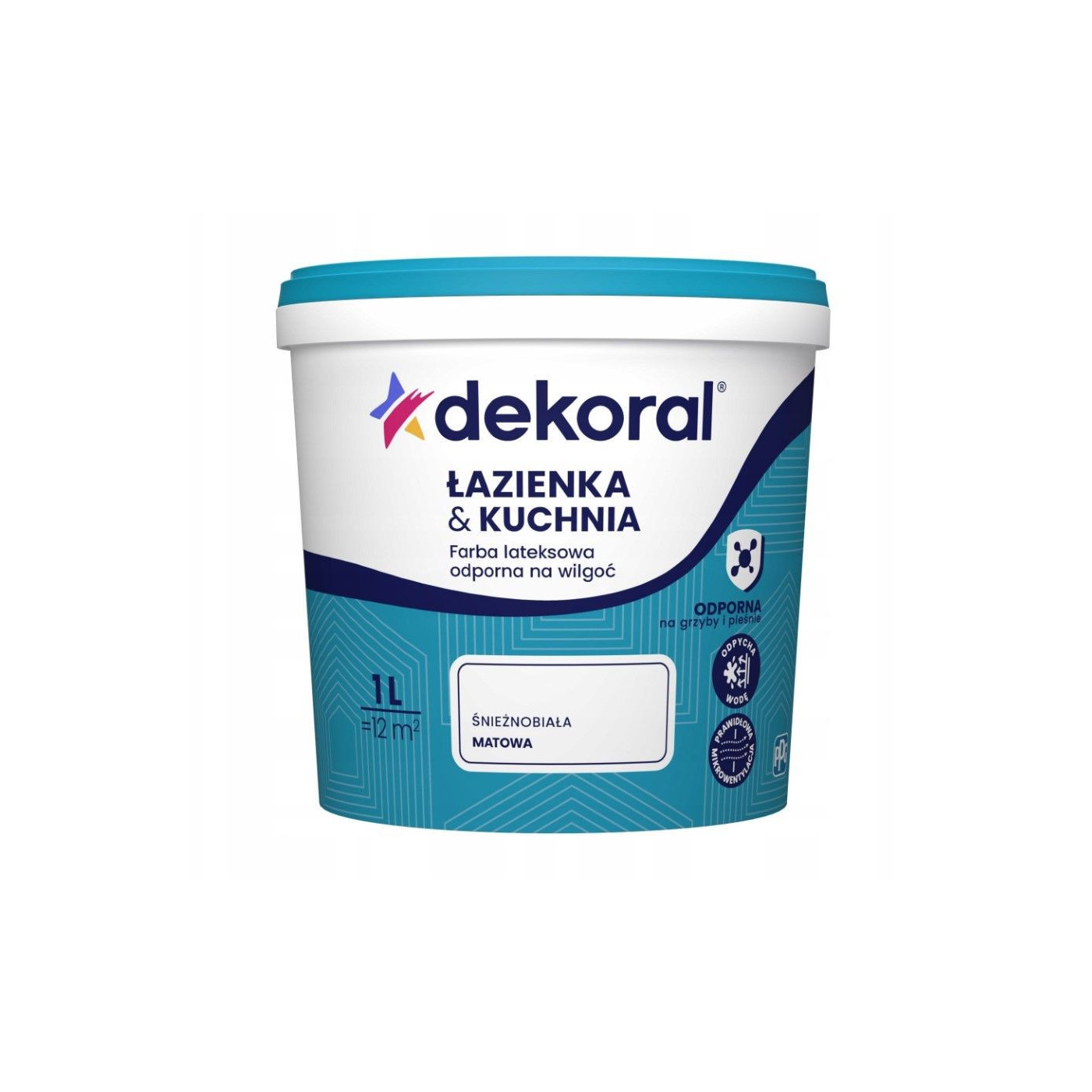 Farba Lateksowa Łazienka&Kuchnia Maleinak Plus Biała Mat 1L Dekoral Farba Lateksowa Łazienka&Kuchnia Maleinak Plus Biała Mat 1L Dekoral