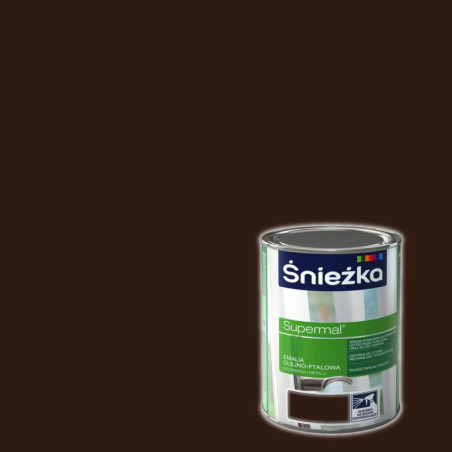 Emalia Olejno-Ftalowa Supermal Brązowy Czekoladowy Mat 0,2L Śnieżka