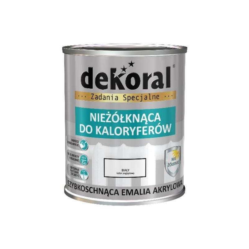 Emalia Akrylowa Do Kaloryferów Biała 0,75L Dekoral Emalia Akrylowa Do Kaloryferów Biała 0,75L Dekoral