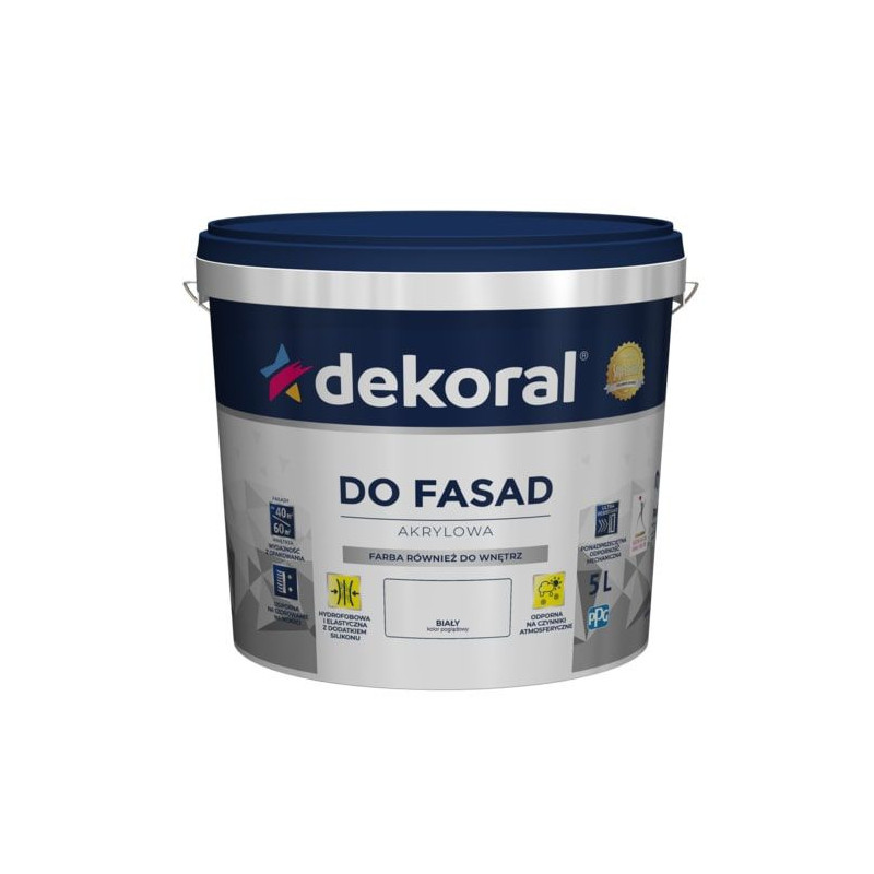 Farba Akrylowa Do Fasad Polinit Biała 5L Dekoral Farba Akrylowa Do Fasad Polinit Biała 5L Dekoral
