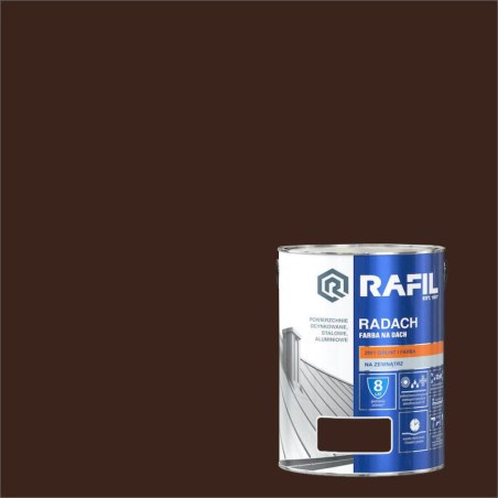 Farba Do Dachów Radach Brąz Czekoladowy Półmat RAL8017 5L Rafil