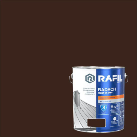 Farba Do Dachów Radach Brąz Czekol. Półmat RAL8017 10L Rafil
