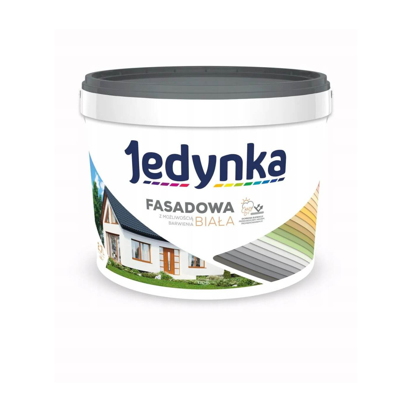 Farba Akrylowa Jedynka Fasadowa Biała Baza 2,7L Jedynka Farba Akrylowa Jedynka Fasadowa Biała Baza 2,7L Jedynka