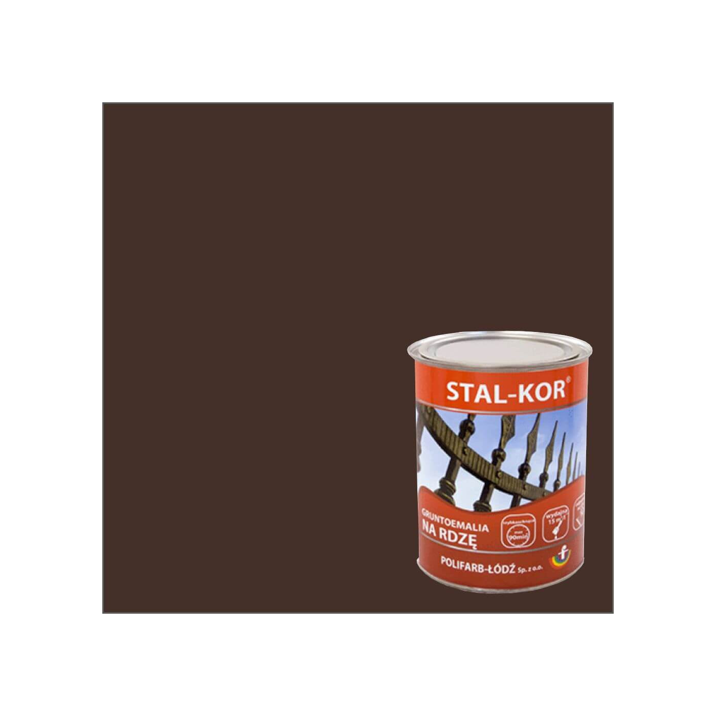 Gruntoemalia Stal-Kor RAL 8017 Płółmat 0,8L Polifarb-Łódź Gruntoemalia Stal-Kor RAL 8017 Płółmat 0,8L Polifarb-Łódź