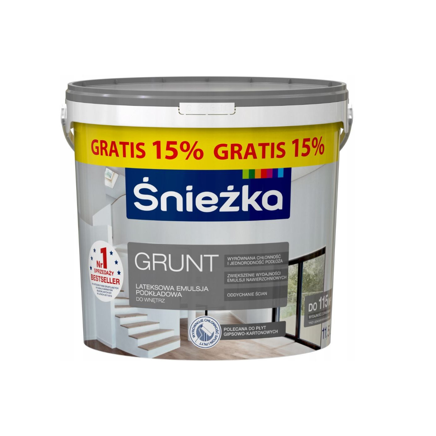 Emulsja Lateksowa Grunt Biała 10l + 15% Gratis Śnieżka Emulsja Lateksowa Grunt Biała 10l + 15% Gratis Śnieżka