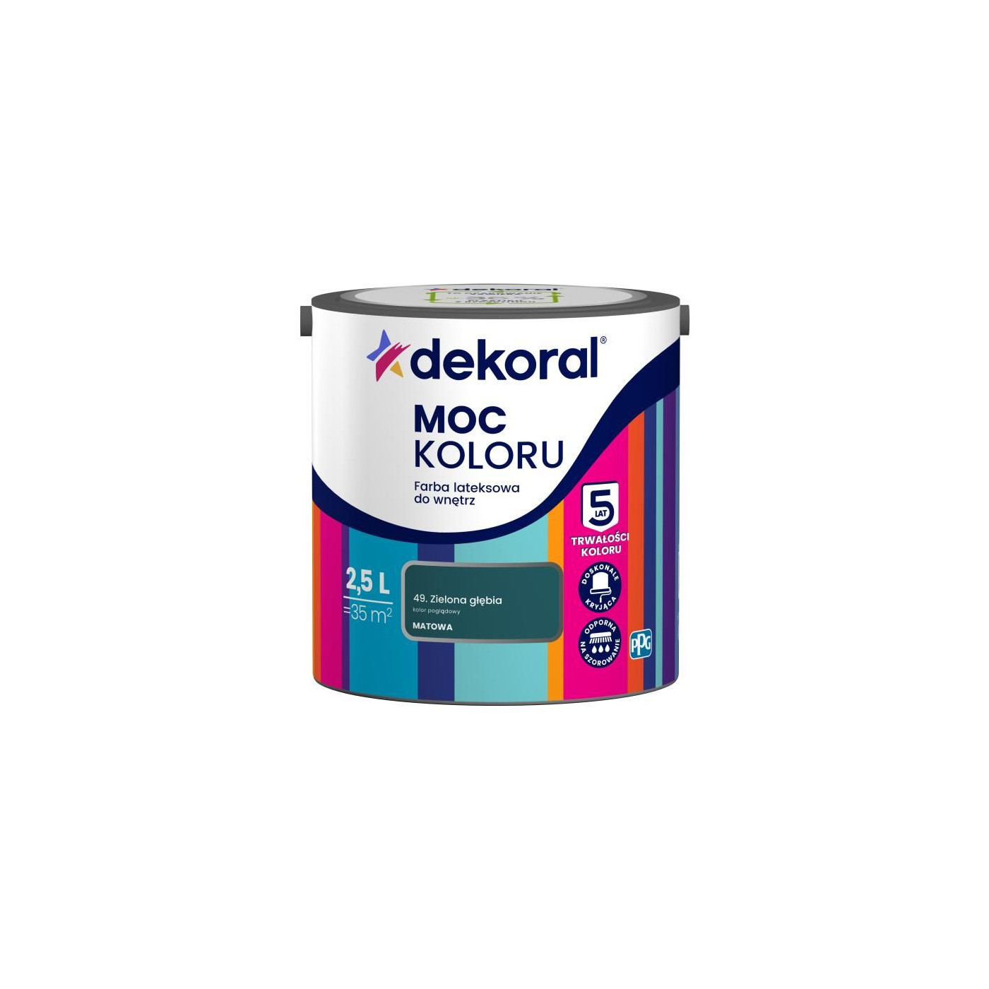 Farba Moc Koloru Zielona Głębia 2,5L Dekoral Farba Moc Koloru Zielona Głębia 2,5L Dekoral