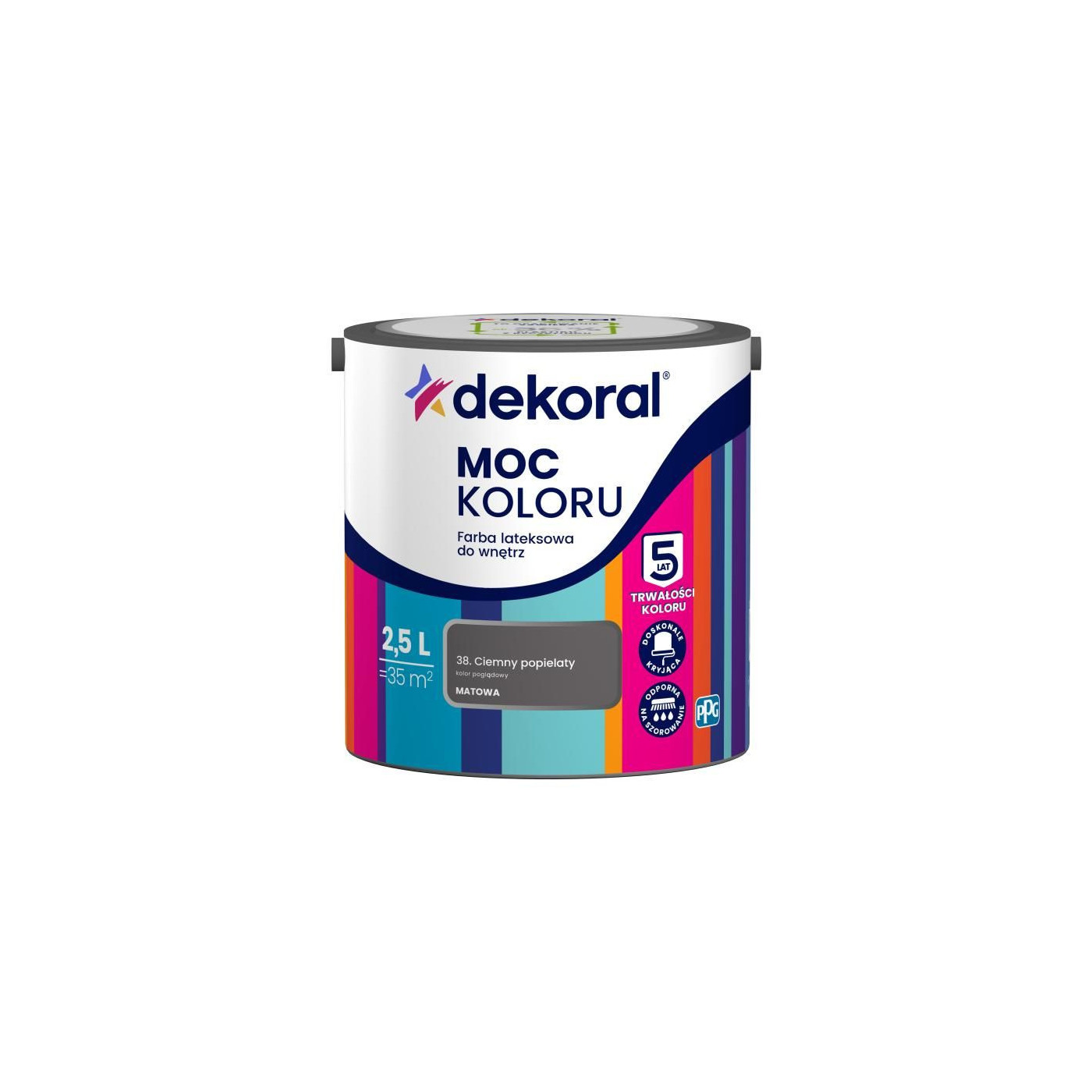 Farba Moc Koloru Ciemny Popielaty 2,5L Dekoral Farba Moc Koloru Ciemny Popielaty 2,5L Dekoral