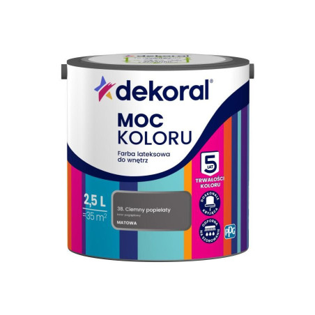 Farba Moc Koloru Ciemny Popielaty 2,5L Dekoral