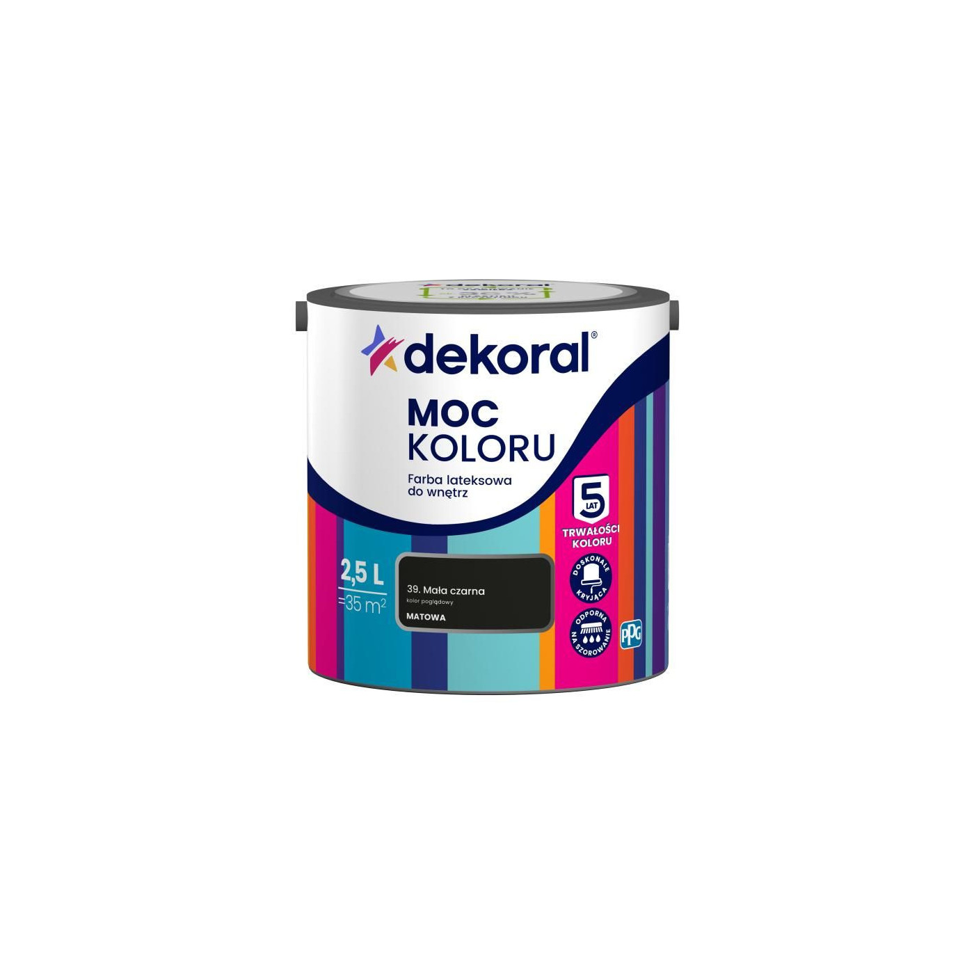 Farba Moc Koloru Mała Czarna 2,5L Dekoral Farba Moc Koloru Mała Czarna 2,5L Dekoral