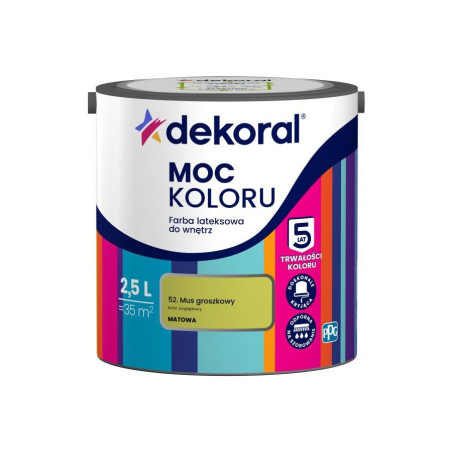Farba Moc Koloru Mus Groszkowy 2,5L Dekoral