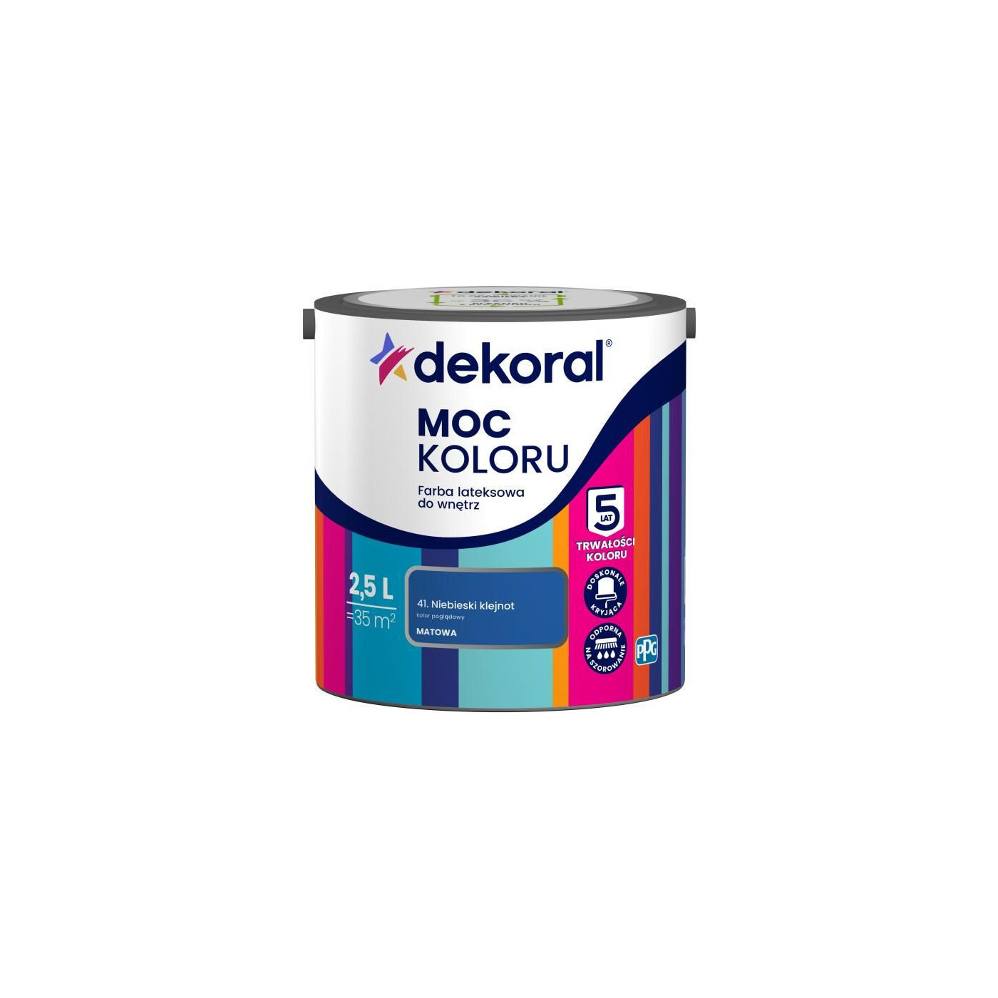 Farba Moc Koloru Niebieski Klejnot 2,5L Dekoral Farba Moc Koloru Niebieski Klejnot 2,5L Dekoral