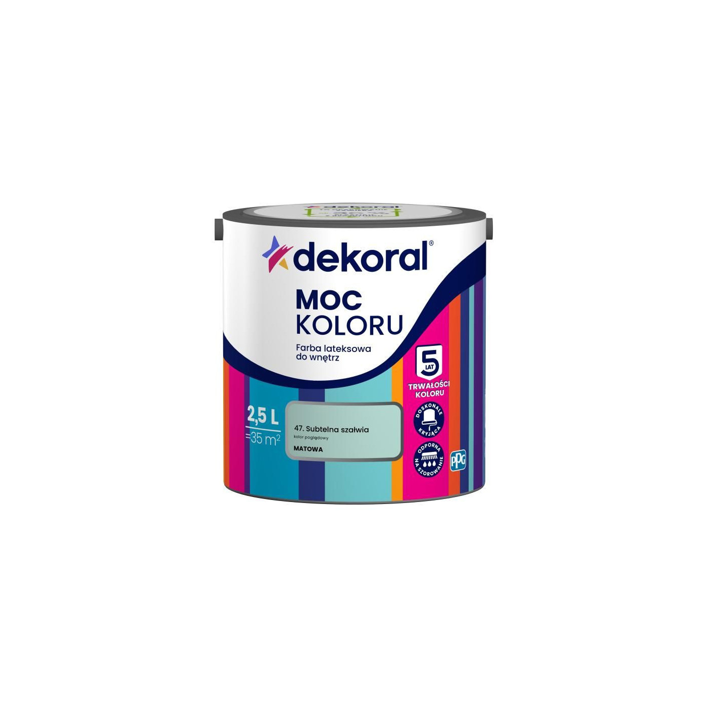 Farba Moc Koloru Subtelna Szałwia 2,5L Dekoral Farba Moc Koloru Subtelna Szałwia 2,5L Dekoral