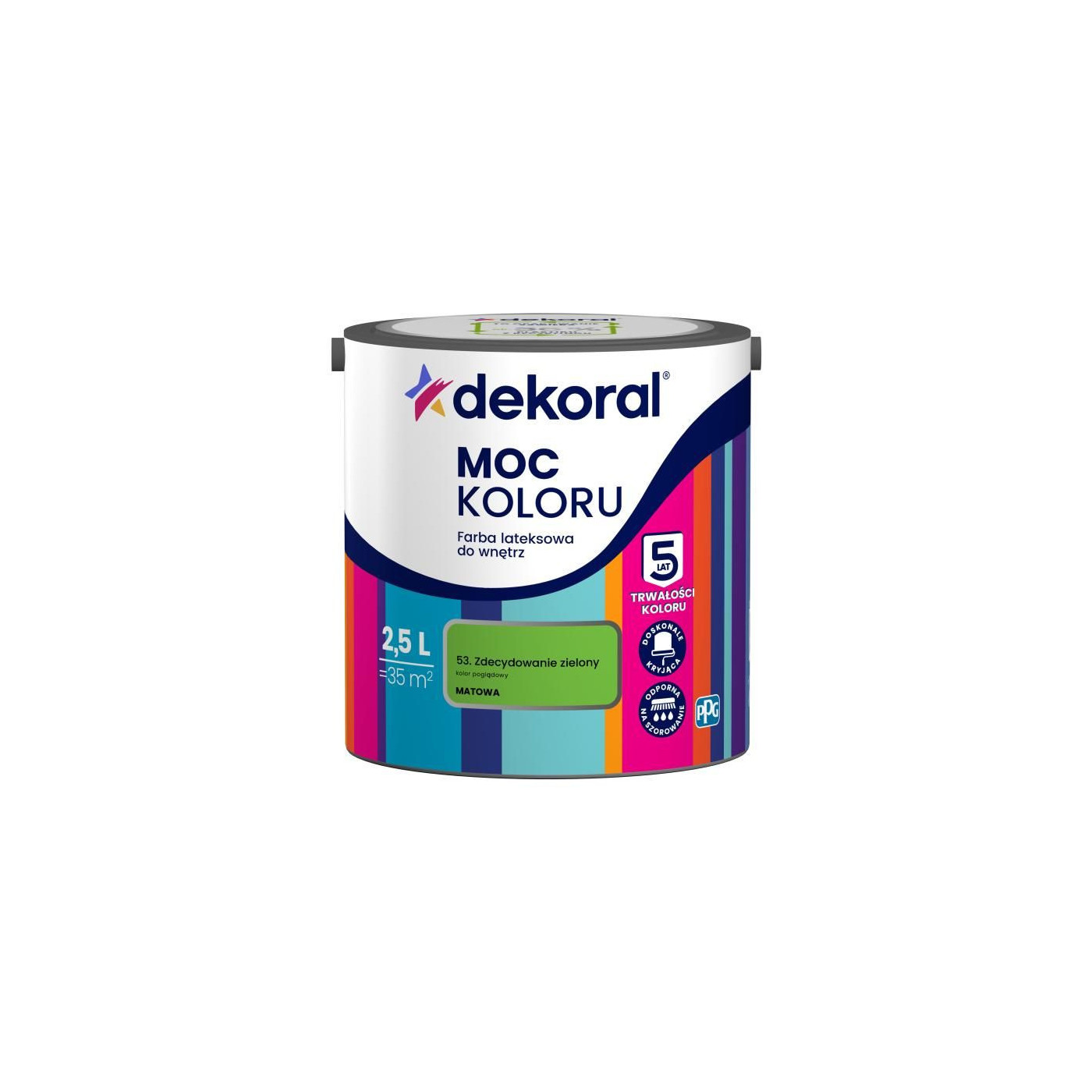Farba Moc Koloru Zdecydowanie Zielony 2,5L Dekoral Farba Moc Koloru Zdecydowanie Zielony 2,5L Dekoral