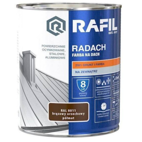 Farba Na Dach Radach 5L Brązowy Orzech RAL 8011 Rafil