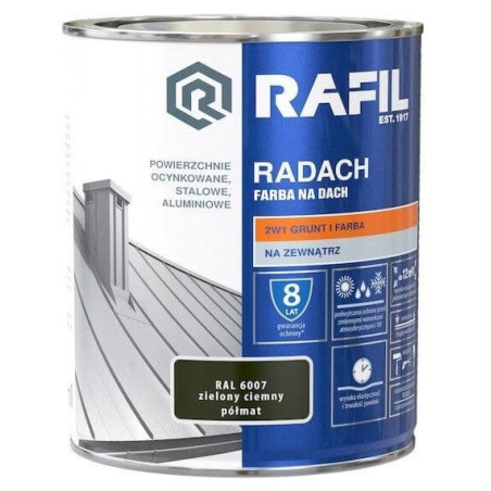 Farba Na Dach Radach 10L Zielony Ciemny RAL 6007 Rafil