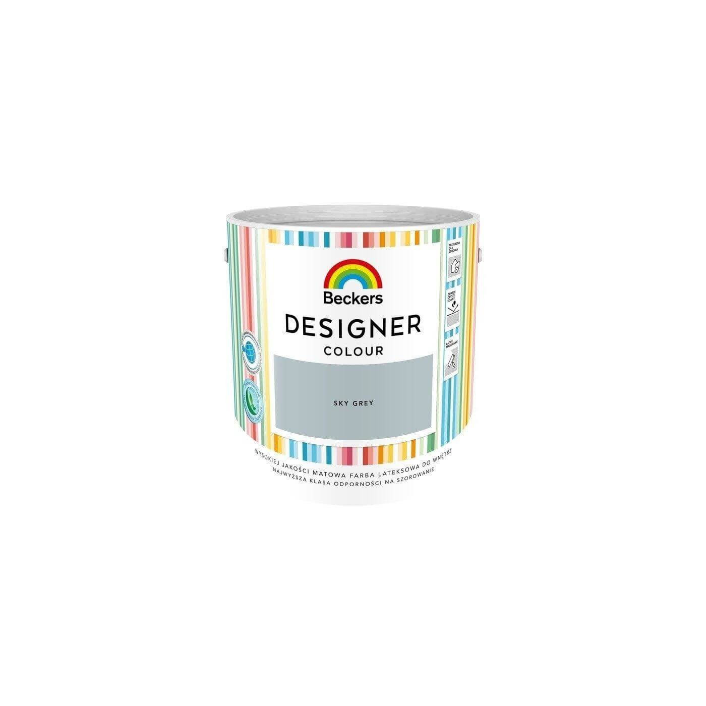 Farba Lateksowa Designer Colour 2,5L Sky Grey Beckers Farba Lateksowa Designer Colour 2,5L Sky Grey Beckers