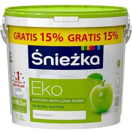 Emulsja Akrylowa Śnieżka Eko 10L + 15% Biała Śnieżka