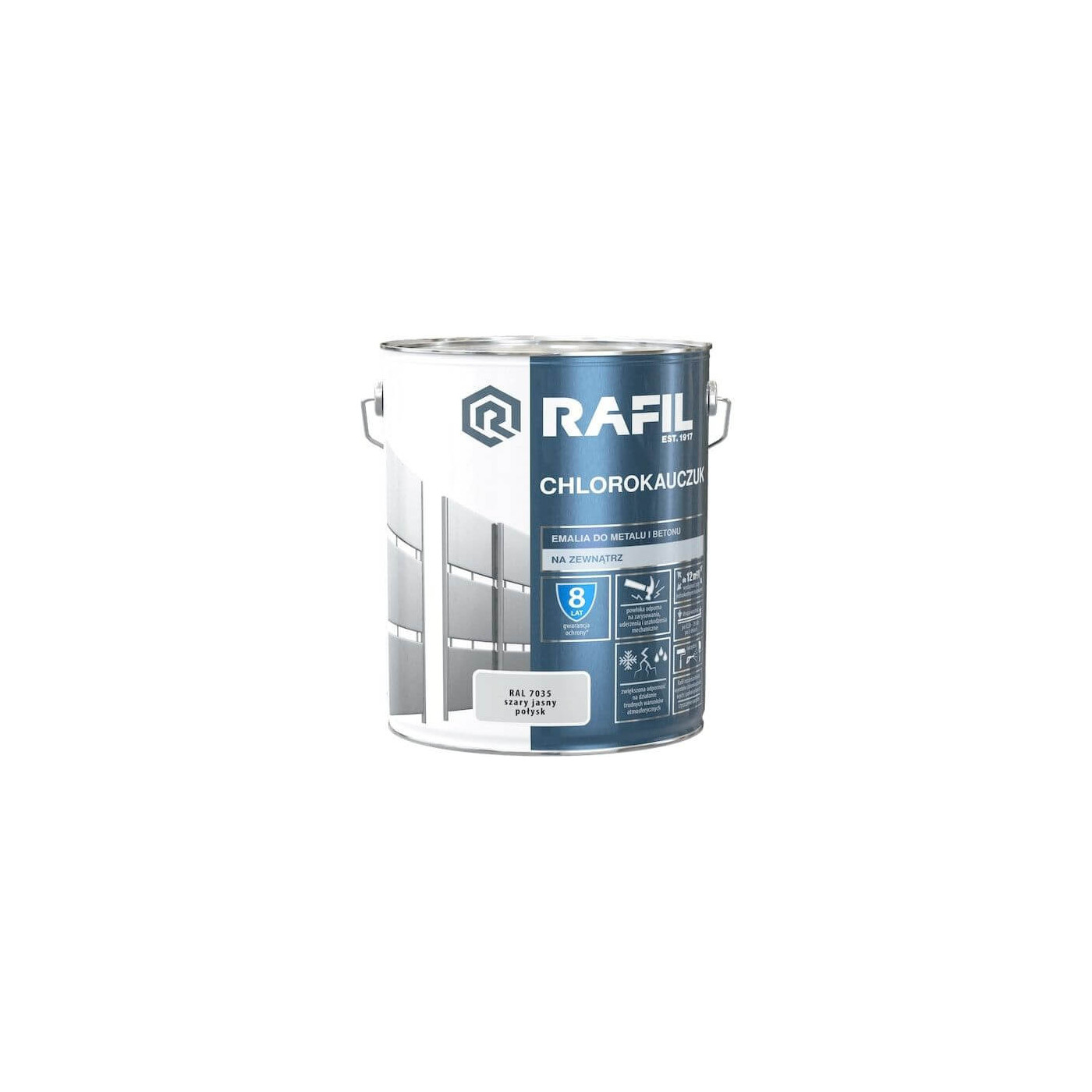 Emalia Chlorokauczukowa Szary Jasny RAL7035 10L Rafil Emalia Chlorokauczukowa Szary Jasny RAL7035 10L Rafil