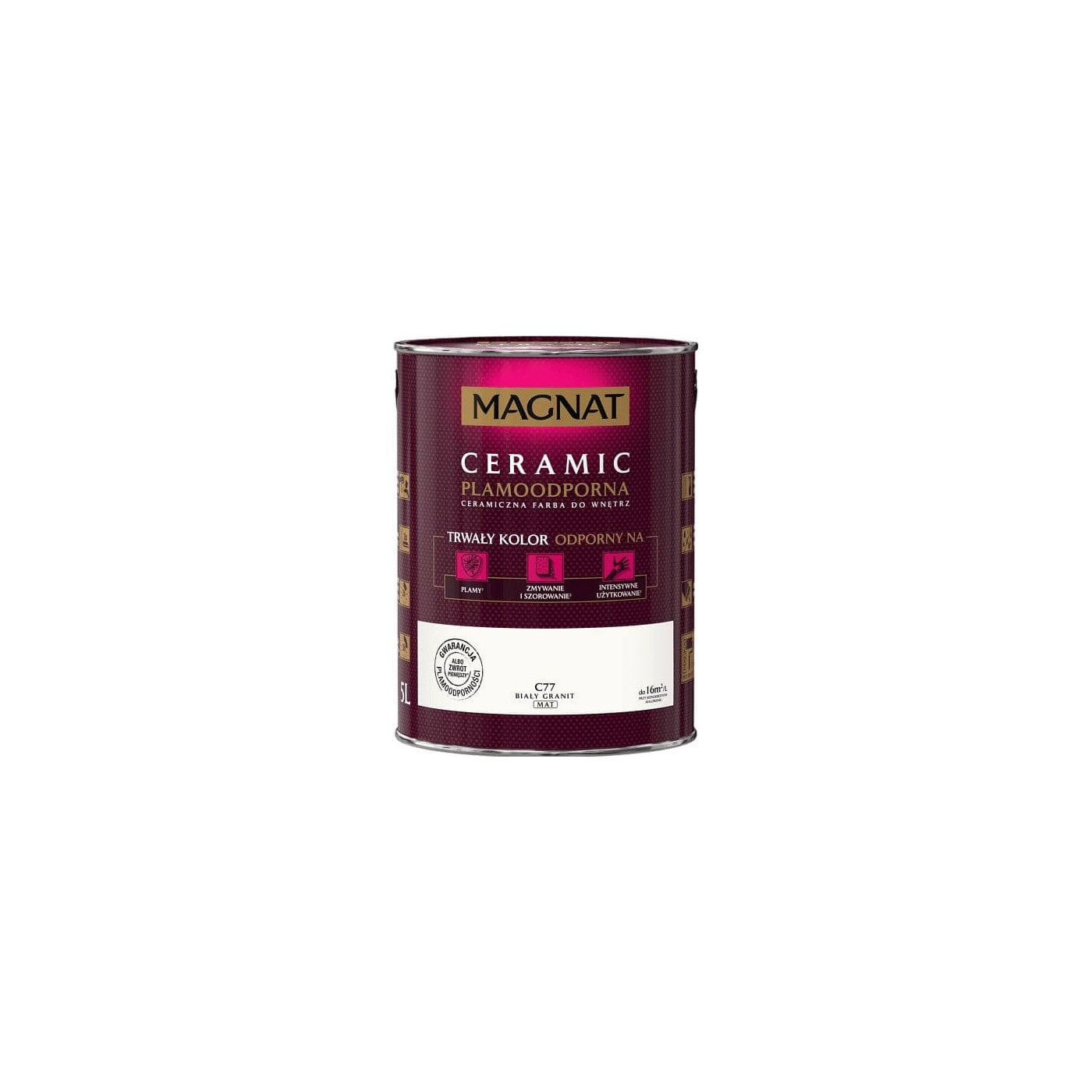 Farba Ceramiczna Magnat Ceramic C77 Biały Granit 5L Magnat Farba Ceramiczna Magnat Ceramic C77 Biały Granit 5L Magnat