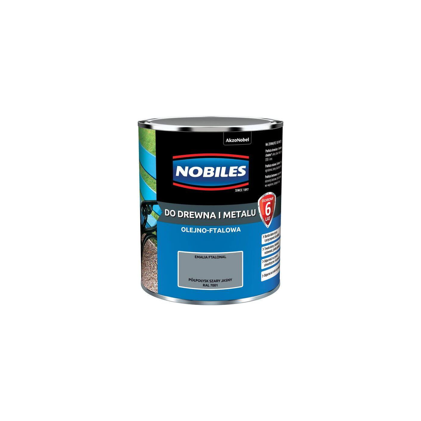 Farba Ftalonal Szary Jasny Ral 7001 0,7L Nobiles Farba Ftalonal Szary Jasny Ral 7001 0,7L Nobiles