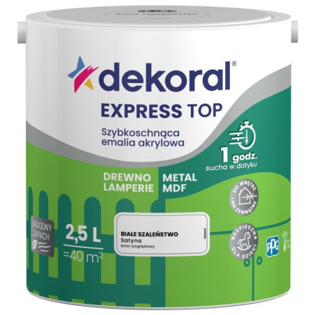 Emalia Szybkoschnąca Dekoral Akrylux Białe Szaleństwo 2,5L Dekoral