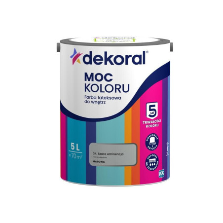 Farba Moc Koloru Szara Eminencja 5L Dekoral