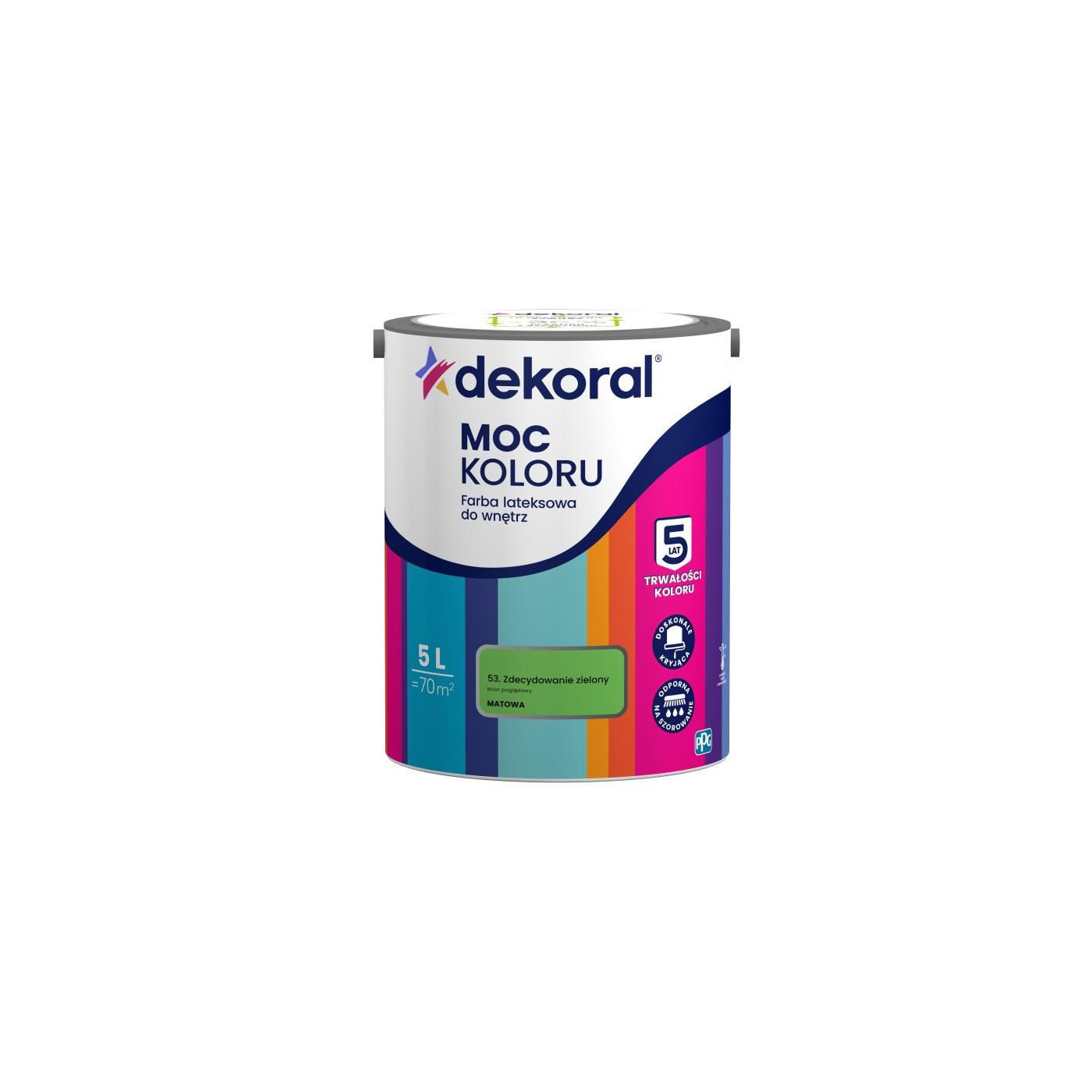 Farba Moc Koloru Zdecydowanie Zielony 5L Dekoral Farba Moc Koloru Zdecydowanie Zielony 5L Dekoral