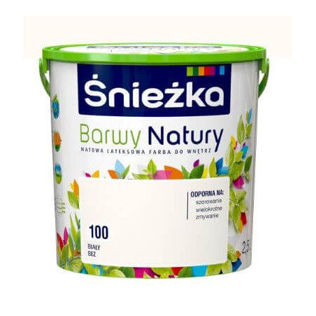 Farba Lateksowa Barwy Natury Biały Beż 2.5L 100 Śnieżka