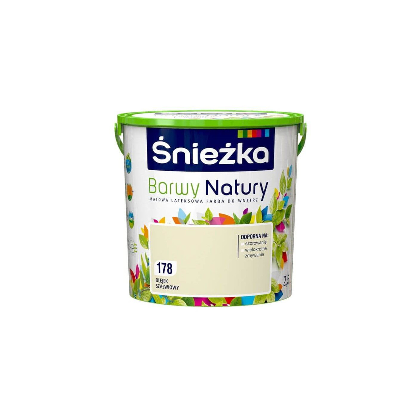 Farba Lateksowa Barwy Natury Olejek Szałwiowy 2.5L 178 Śnieżka Farba Lateksowa Barwy Natury Olejek Szałwiowy 2.5L 178 Śnieżka