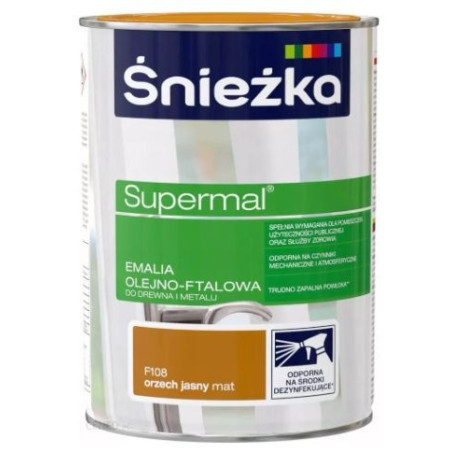 Emalia Olejno-Ftalowa Supermal Orzech Jasny Mat 0.8L Śnieżka