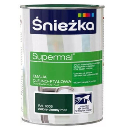 Emalia Olejno-Ftalowa Supermal Zielony Ciemny MAT 0.8L Śnieżka