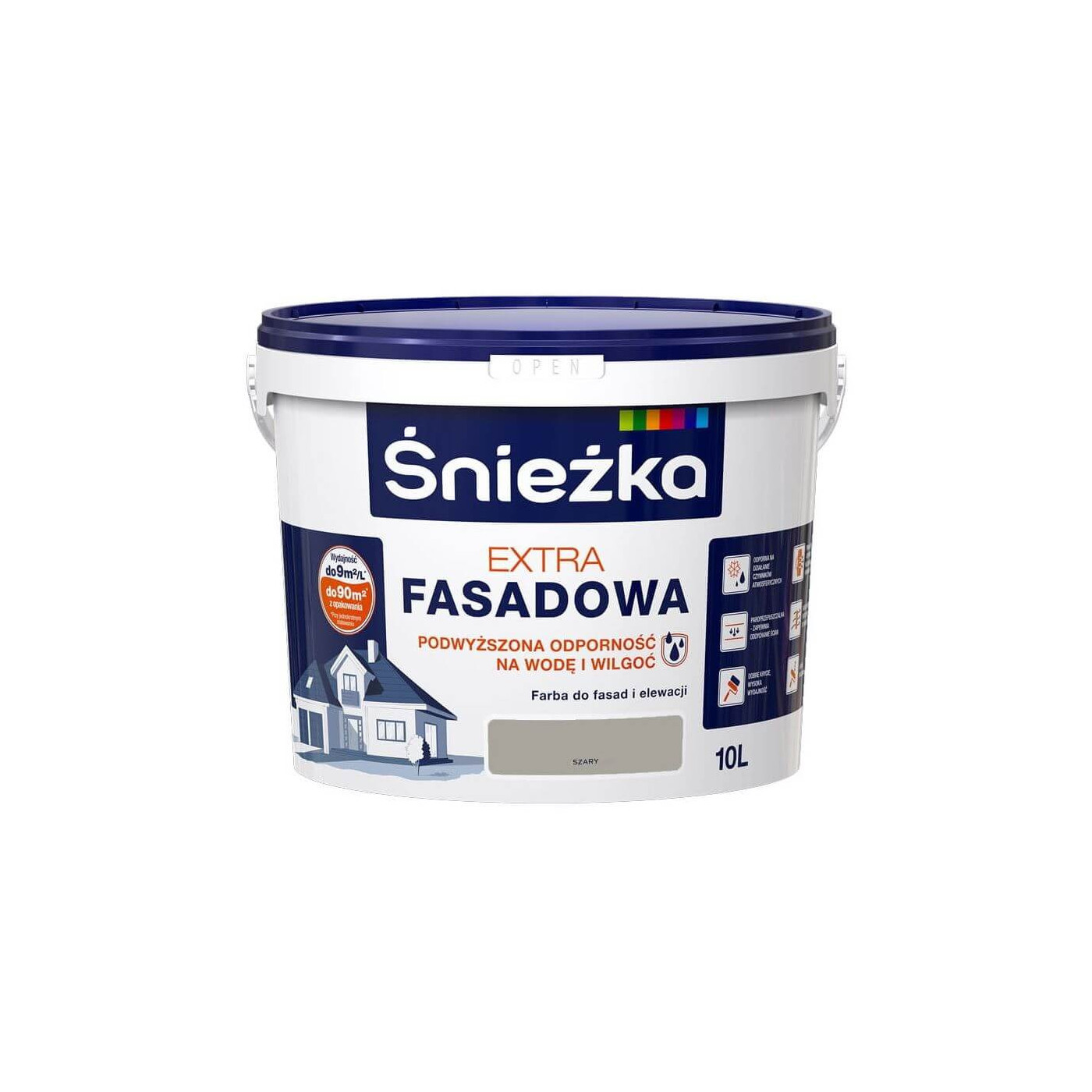 Farba Fasadowa Extra Szara 10L Śnieżka Farba Fasadowa Extra Szara 10L Śnieżka