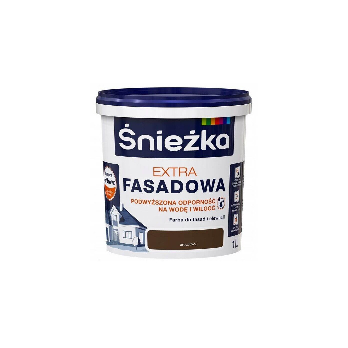 Farba Fasadowa Extra Brązowa 1L Śnieżka Farba Fasadowa Extra Brązowa 1L Śnieżka